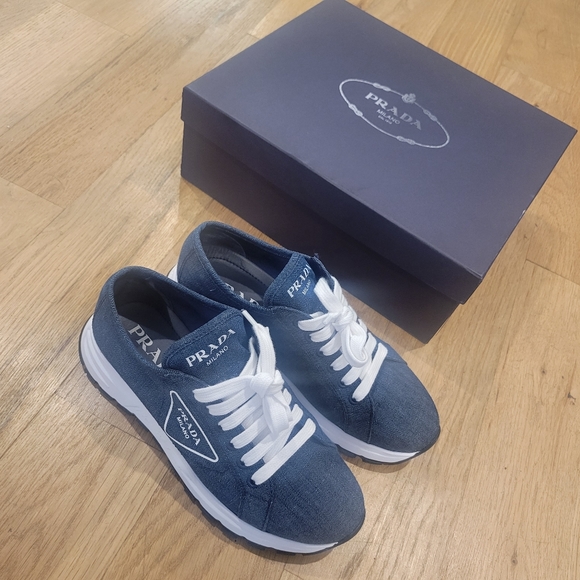Like new Prada Women's Denim Sneakers - Picture 3 of 10